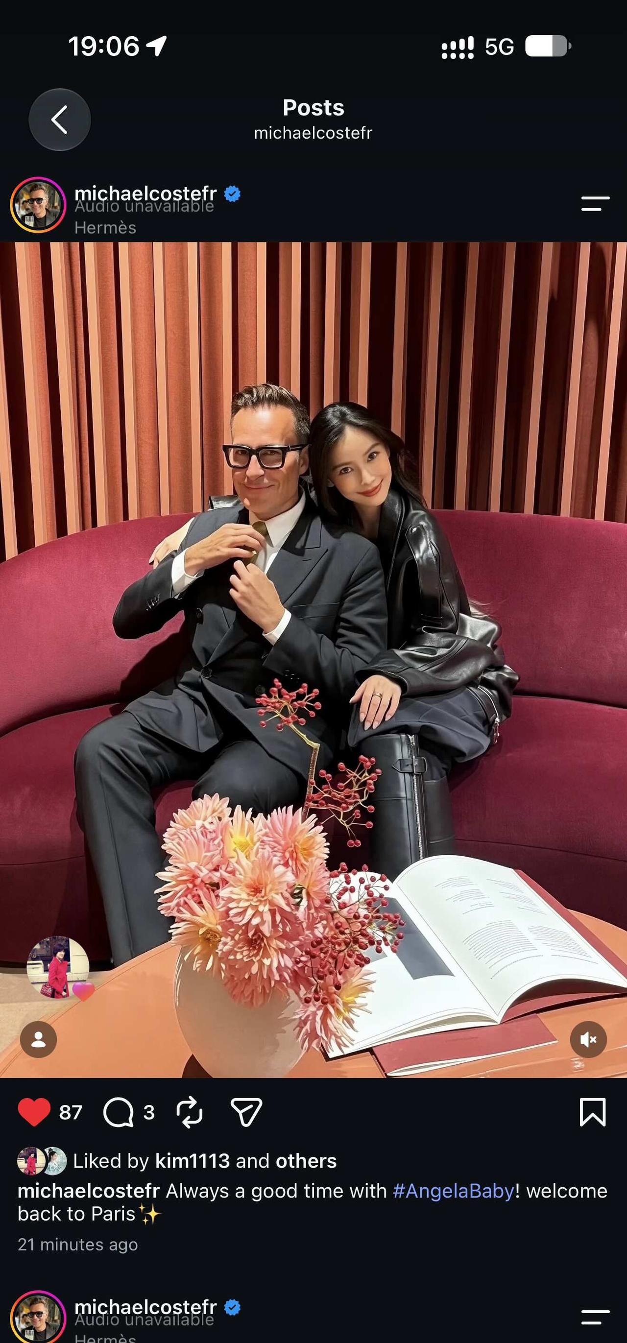 baby和爱马仕总监合照➕1每年一定不缺席的和爱马仕总监Michael的合照