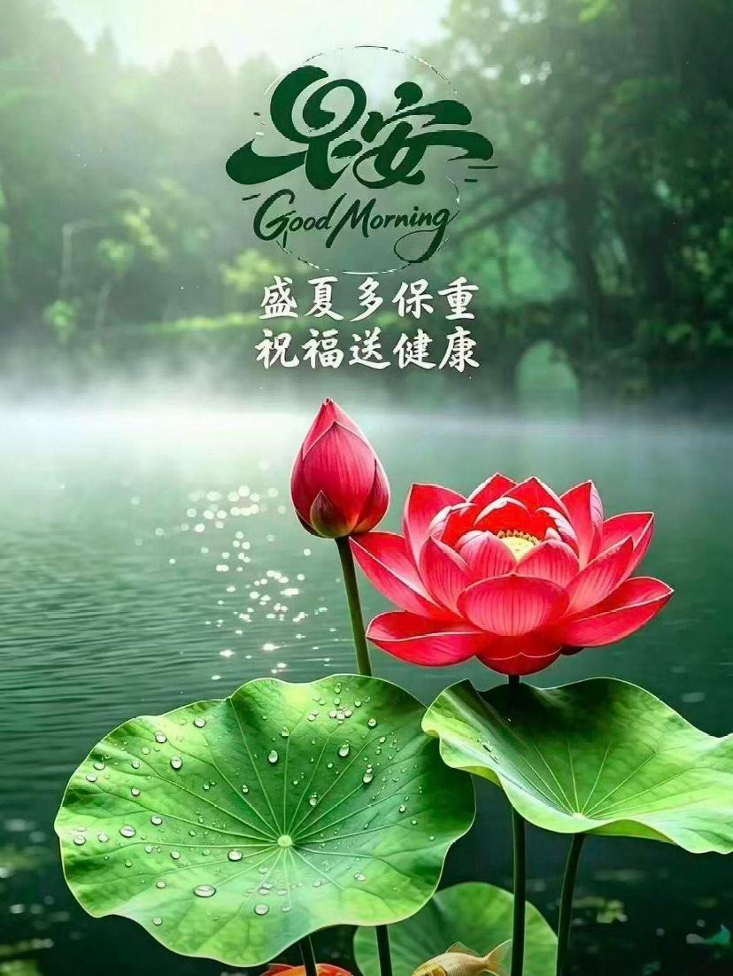 🌺2026./8月4日，清风拂盛夏，凉露迎初秋🌺🌿☀️朝霞漫洒，荷风徐