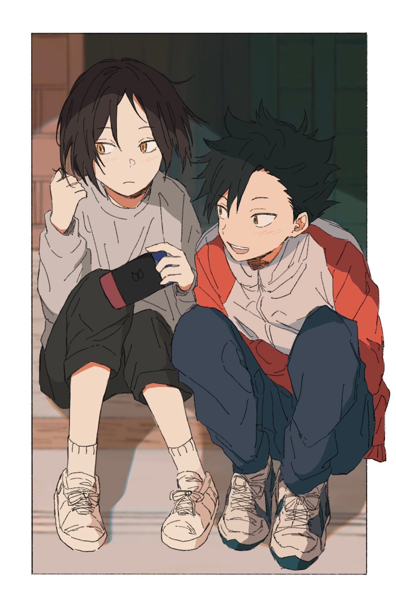排球少年小黑与研磨的幼驯染时光二次元漫画黑研画师：muri122206