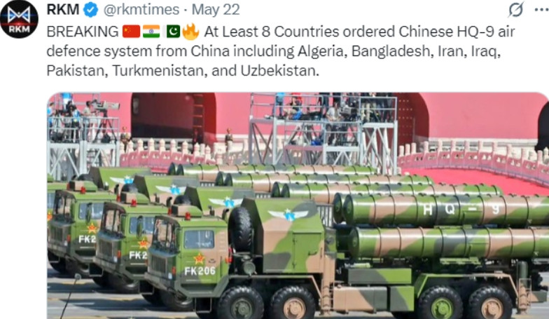 又一个好消息！央视打广告见效了？美媒:至少有8个国家向中国订购了红旗-9防空系