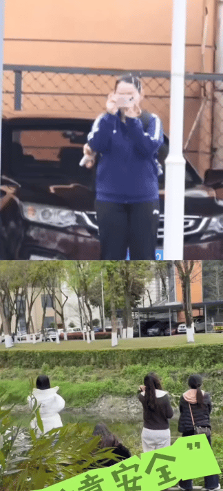 佳佳在拍对面的人，自己拍着拍着就笑了，今天没有“树透社”，只有“草新社”😁