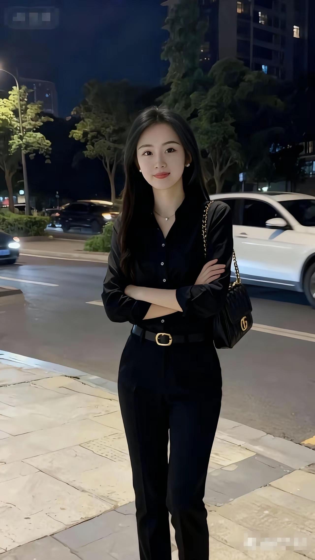 夜色笼城，美人倚栏。