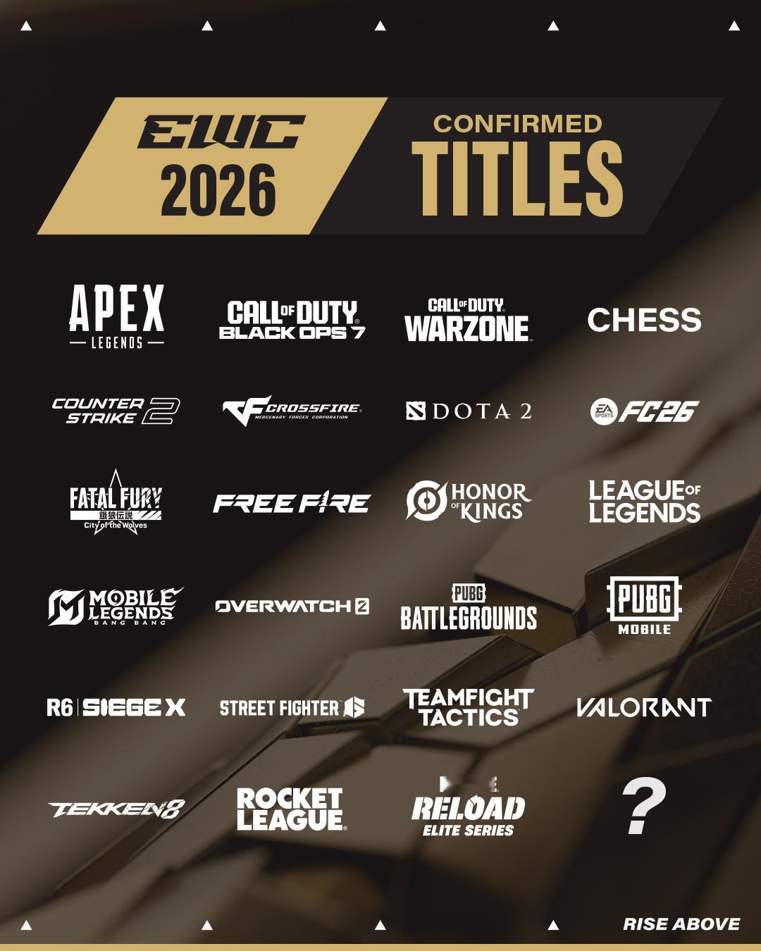 EWC电竞世界杯2026的所有项目基本已经公布还有一个未知的电子竞技dota2