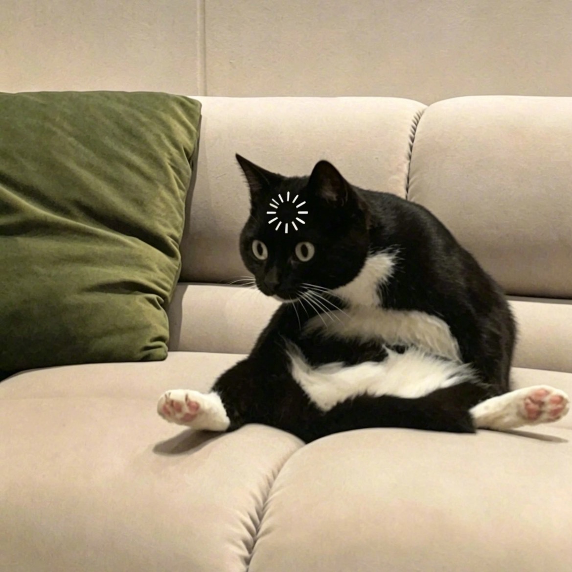 刷视频说在猫头上贴张纸，猫会想伸爪子把纸弄下来，但是伸爪子嘴会碰到手，就触发了它