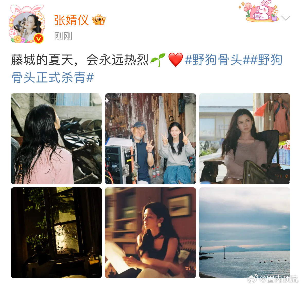 张婧仪野狗骨头杀青plog张婧仪野狗骨头杀青plog，藤城的夏天，会永远热烈！期