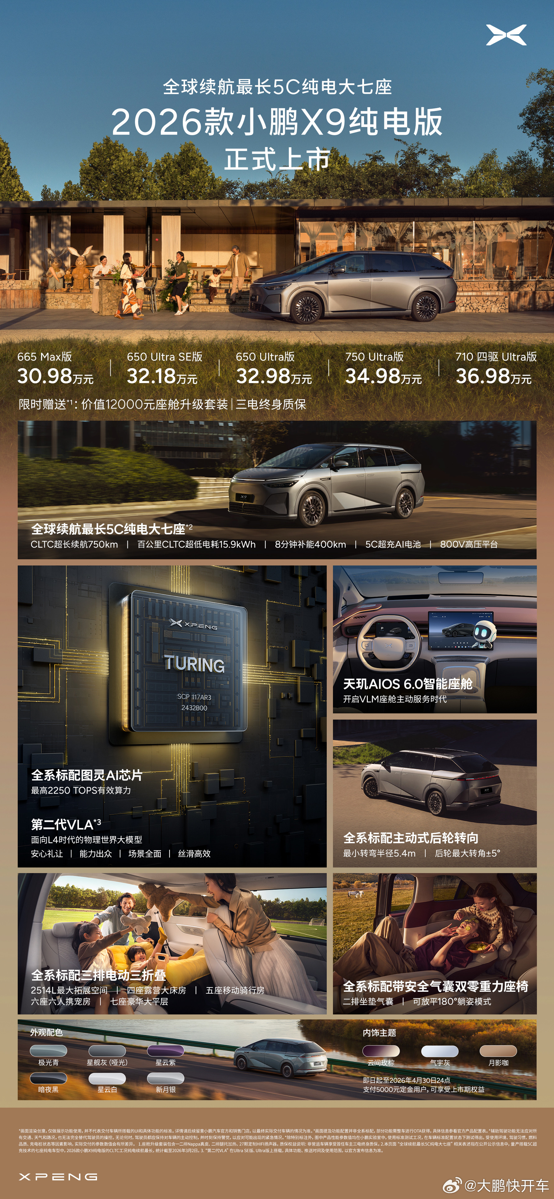 小鹏X9新款小鹏x9纯电版上市30.98万起小鹏汽车2026款的小鹏X9来了！