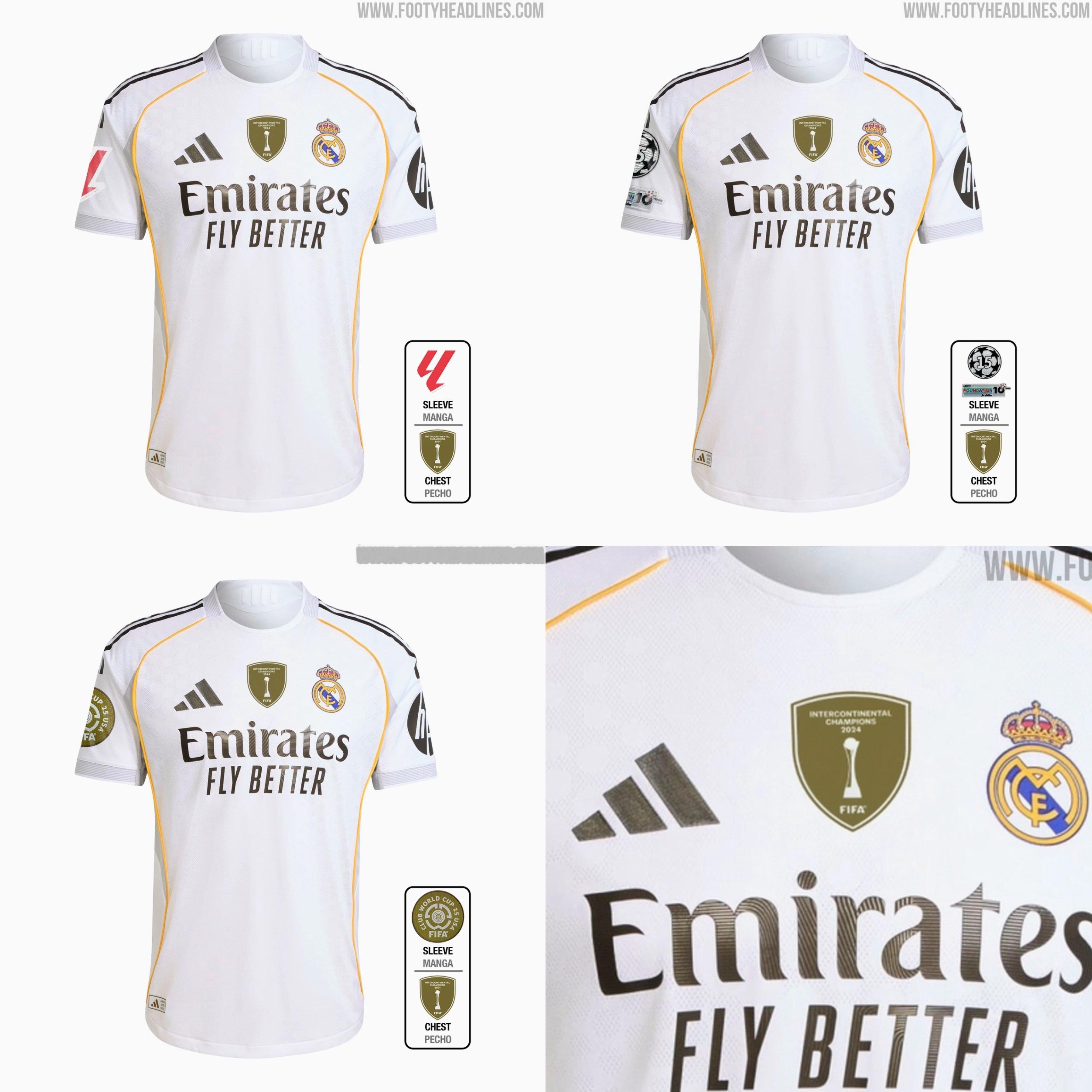 FootyHeadlines：皇马将在其2025/26赛季球衣上印上“洲际杯冠