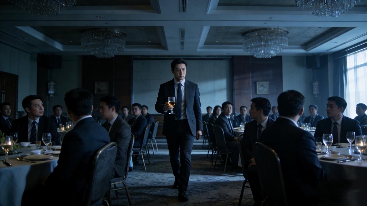 上个月公司聚餐，领导端着酒杯过来：“小张，这杯我干了，你随意。”全场鸦雀无声。