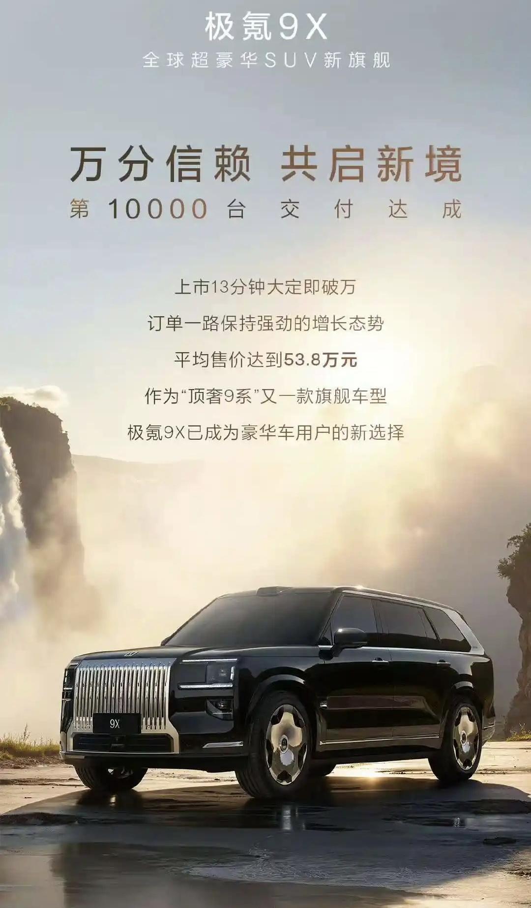 极氪9X真的会对问界M9造成威胁？均价53.8w，上市一个半月交付一万台了，最主