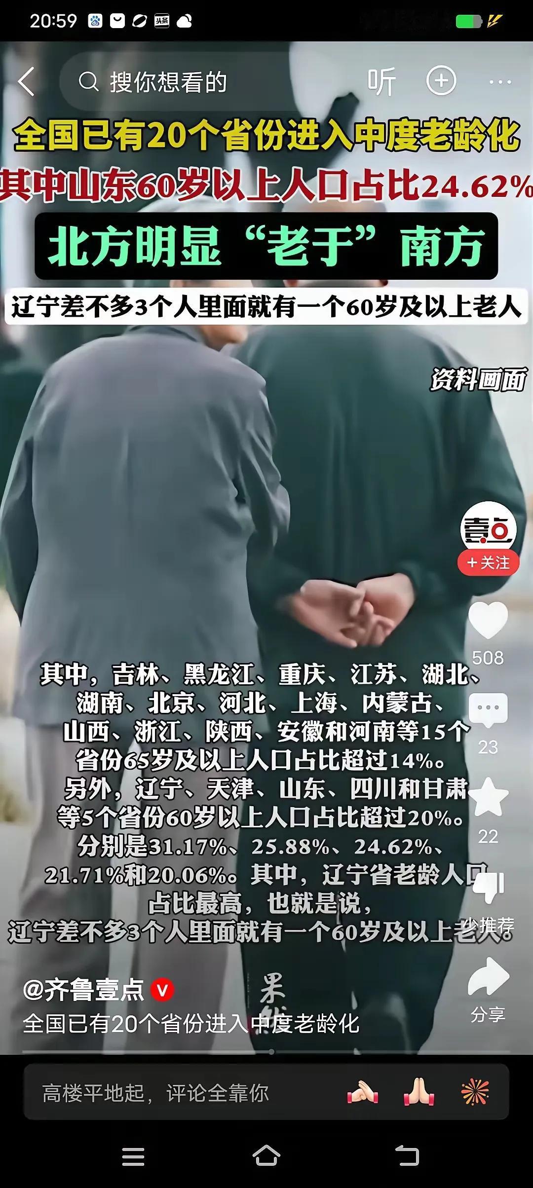 每4个山东人就有1个老年人!山东的老龄化社会进度,似乎比想象的要快。