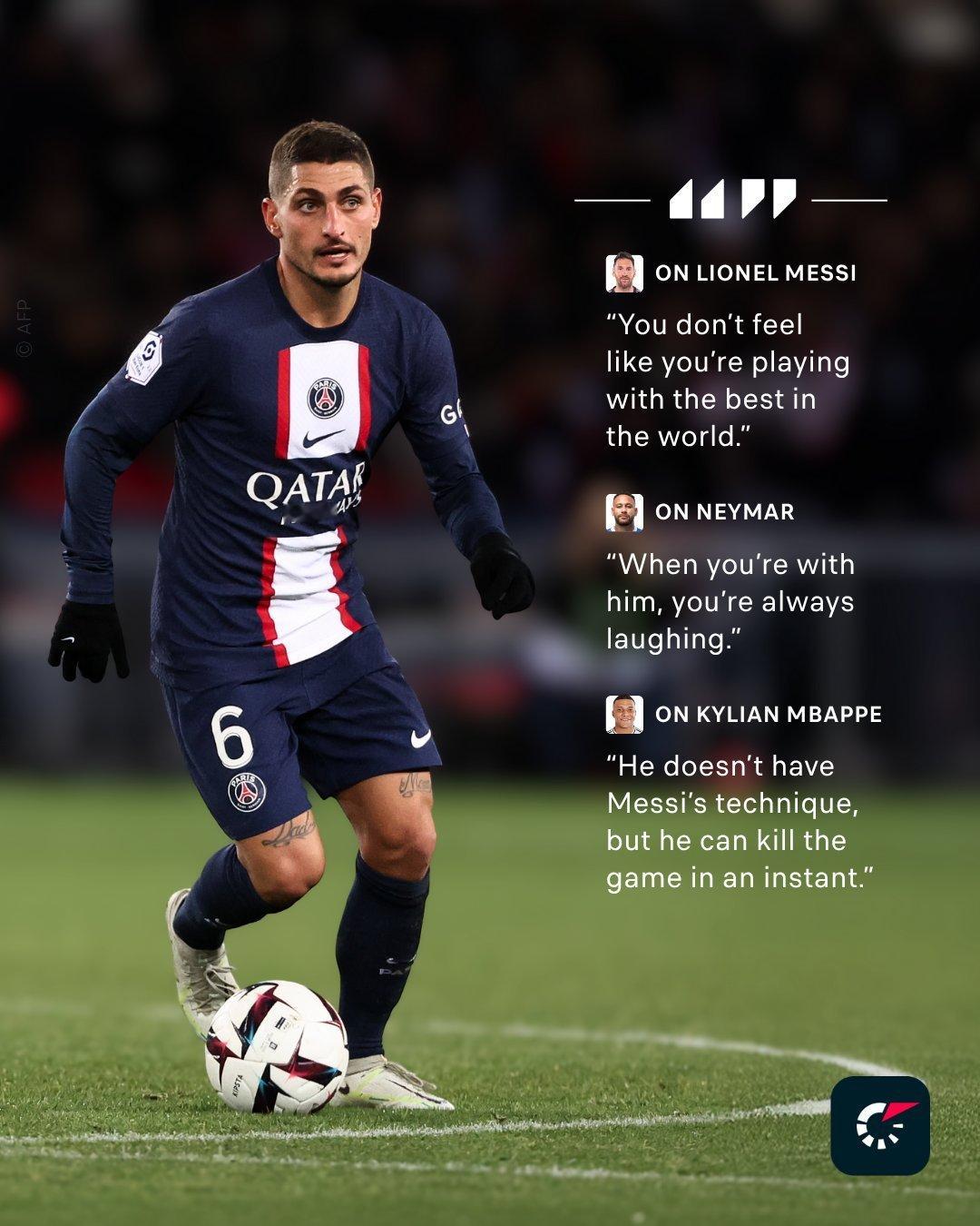 维拉蒂接受Flashscore专访，谈到前队友梅西、内马尔和姆巴佩🎙️：“他们