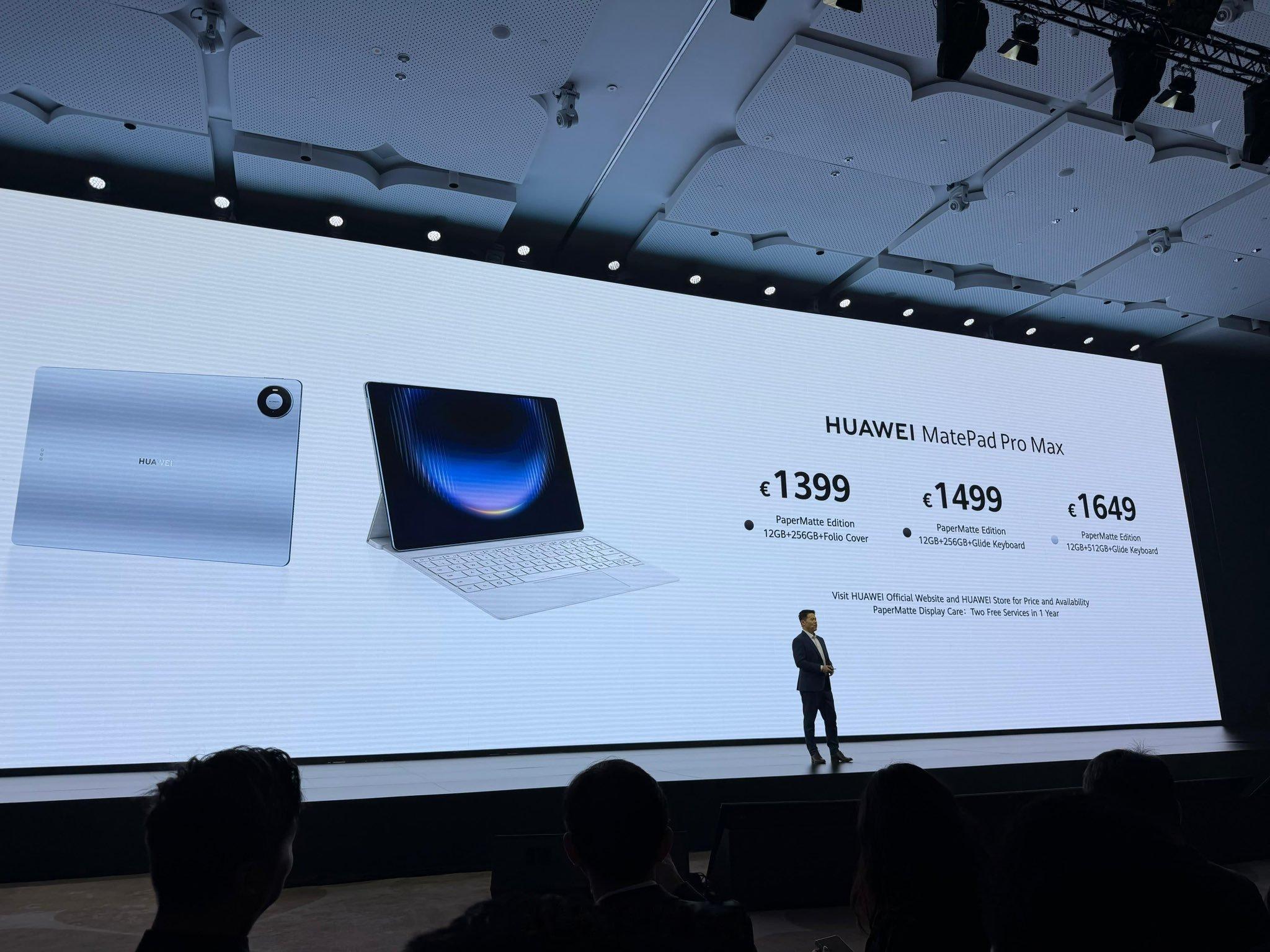 华为MatePadProMax在海外发布，定位超薄旗舰大平板，12GB+