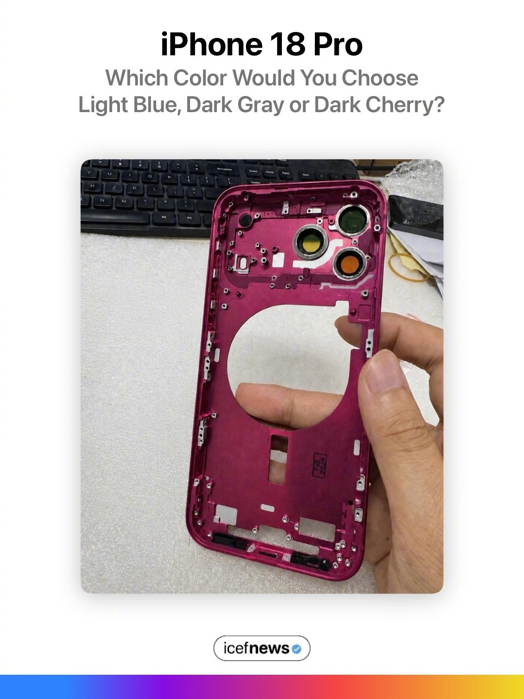 iPhone18ProMax配色配色曝光，红蓝黑三种你喜欢哪个