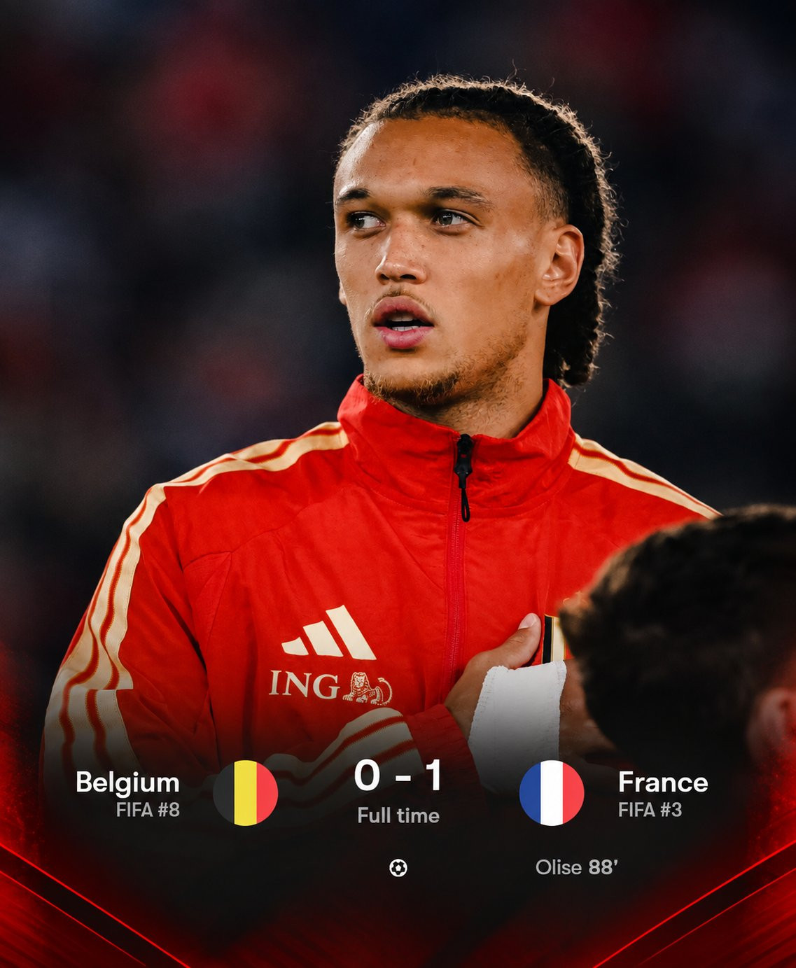 🇧🇪｜迭戈・莫雷拉对阵法国比赛数据：⏱️出场63分钟⚽️0球🅰️