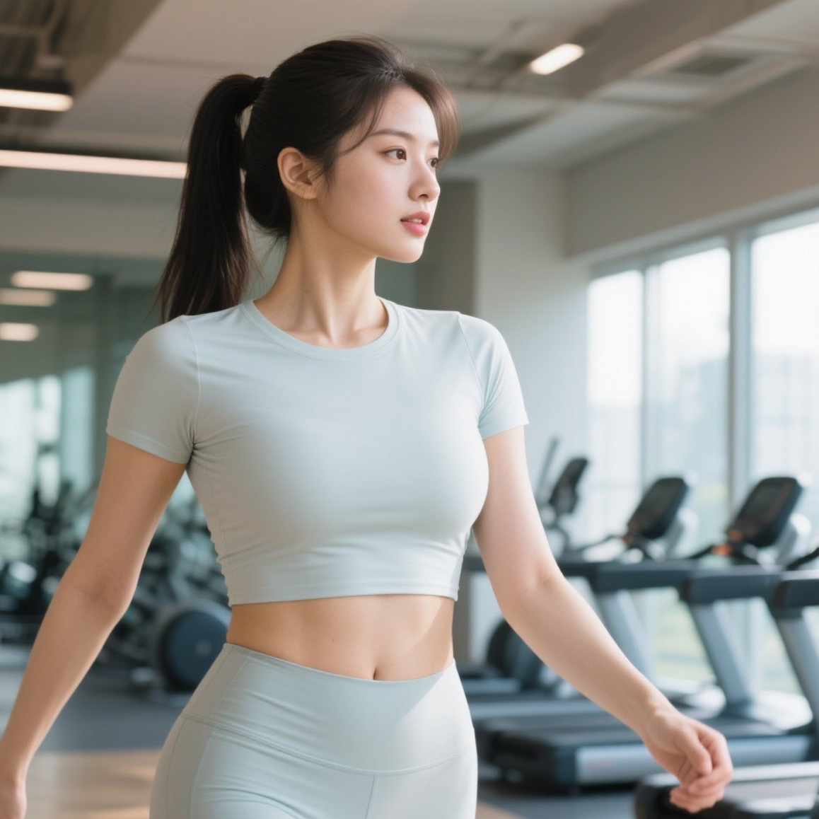 曲线炸裂健身女神每个动作都在散发魅力