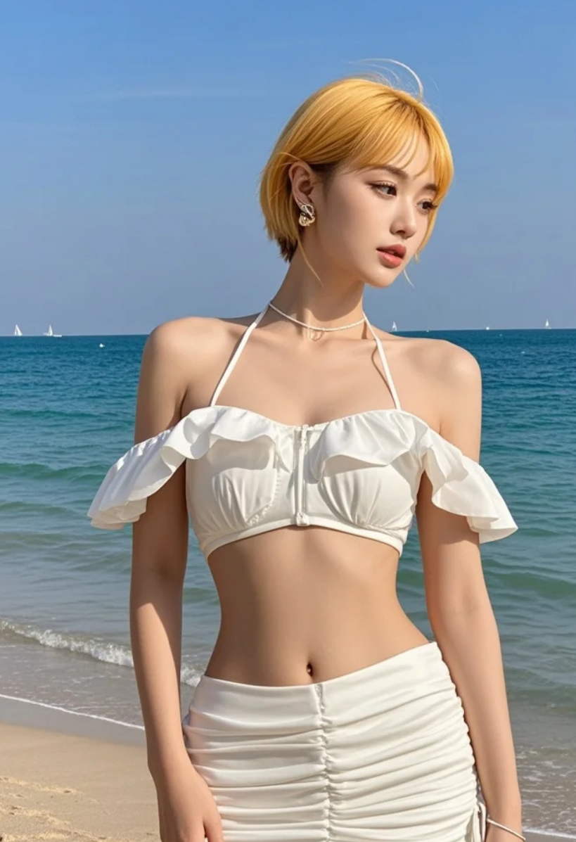 “阳光洒在她脸上，海风吹进我心里”