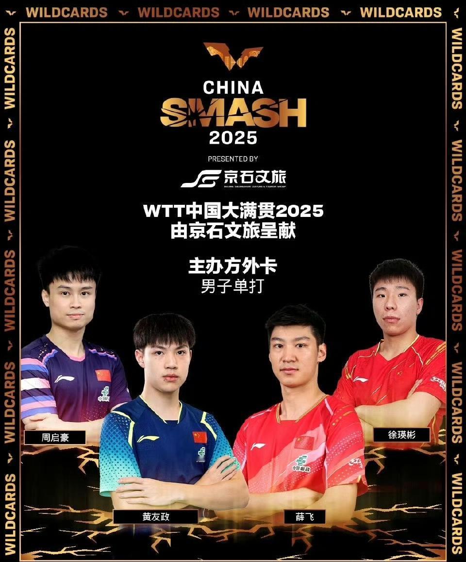 主办方外卡发下来了[笑着哭]！获得WTT中国大满贯主办方外卡的选手名单发布了，国