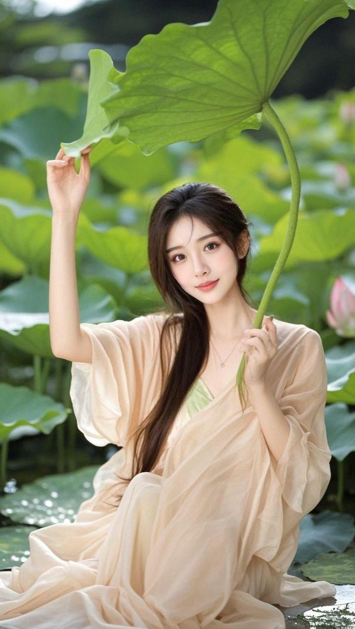 荷塘美人照 原来ai写真可以这么美 人生总得有一套ai写真吧 谁拍谁好...