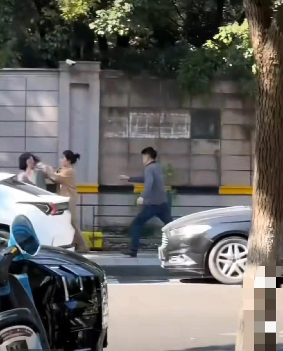 网友马路边吃瓜:大概意思是，长发女子老公出轨自己的短发女闺蜜，短发女子据说是某高