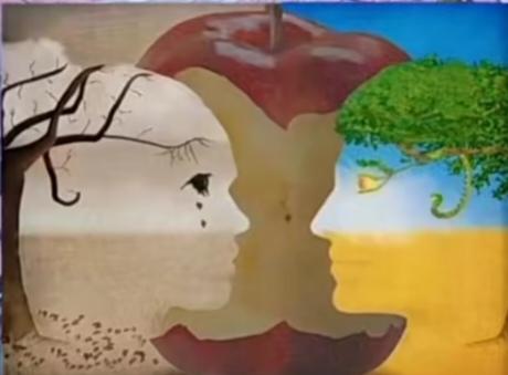 〔欣赏图片〕图中画面真有趣；你都能看出来啥？看到苹果核视力一般；看到头像