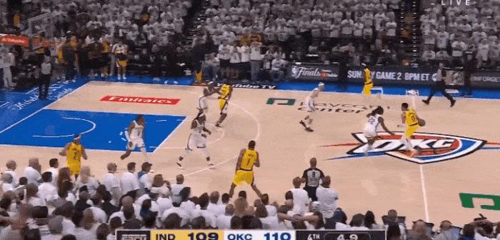 又绝杀！季后赛哈利打了多少人的脸？在今天NBA总决赛G1步行者对阵雷霆的第四节