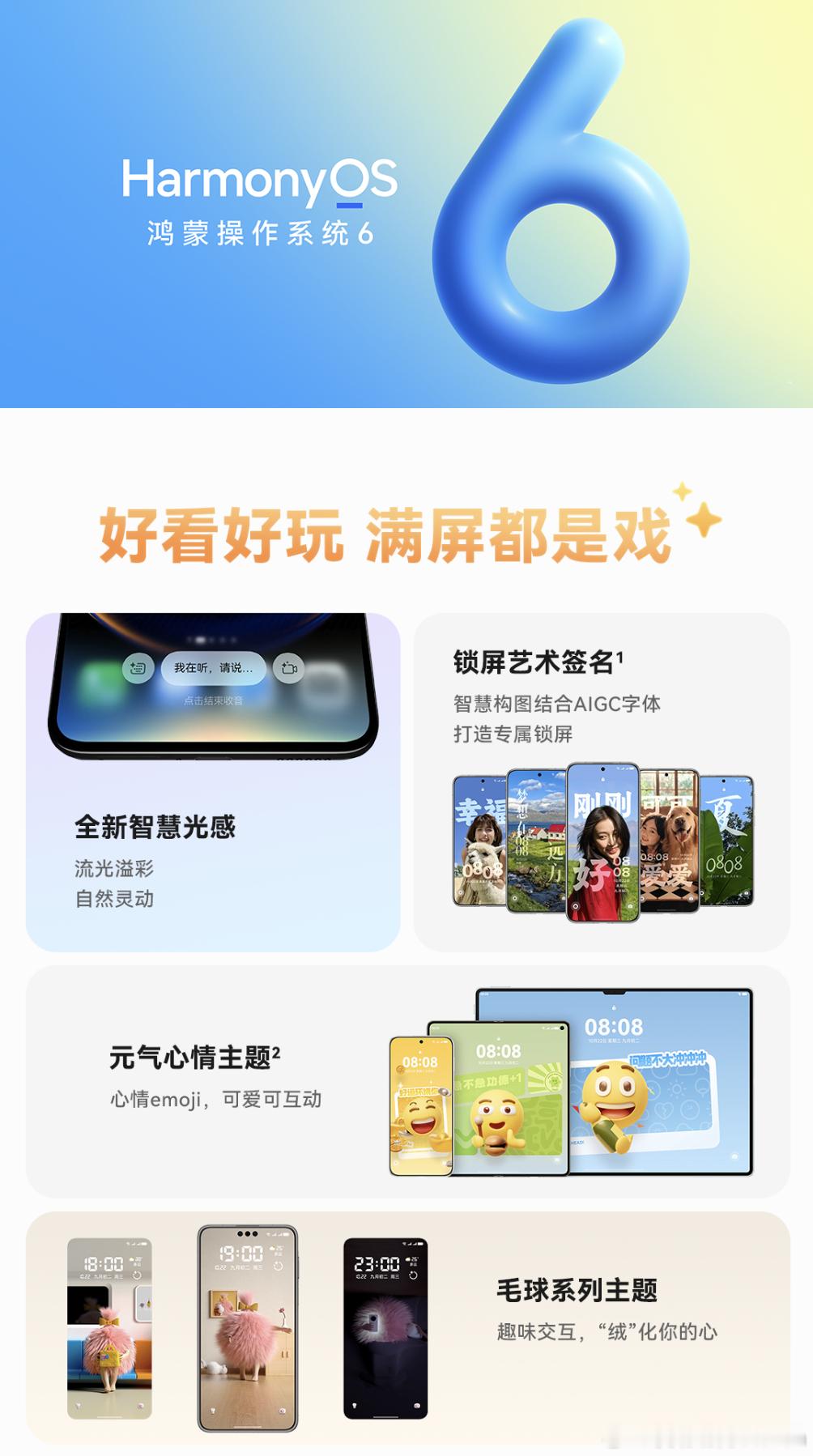 harmonyos6一次让你看明白鸿蒙6更新了哪些内容。交互，AI，安全，能耗