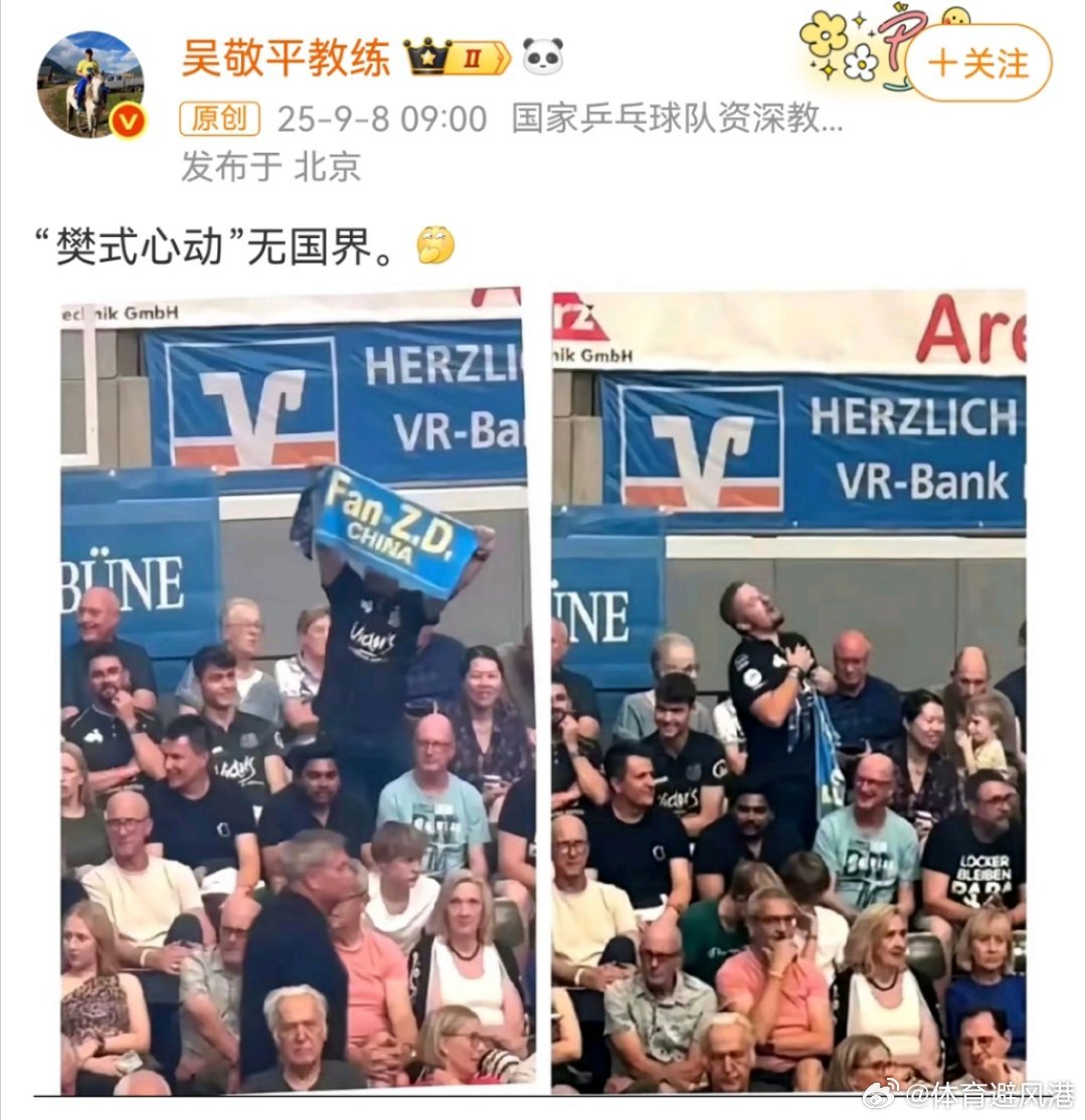 吴敬平说樊式心动无国界樊振东值得全世界的球迷喜欢🙌​​​