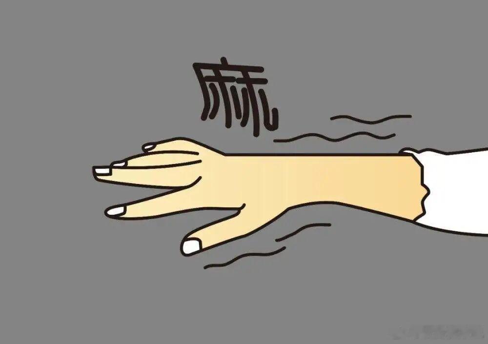 手麻，像闪电一样出现很多人首先想到是不是神经被压到了，确实是如此，比如晚上睡觉压