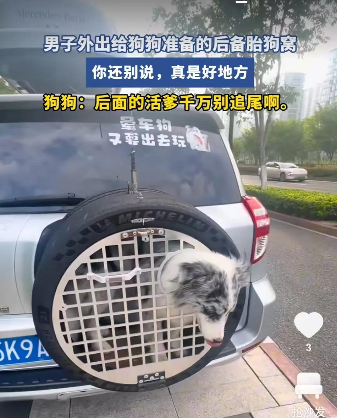 只有想不到，没有做不到，后备胎狗窝，大开眼界了。网友：这可不能开快车，万一追尾