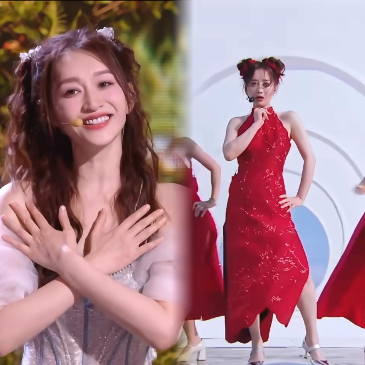 观众缘真的是个玄学不信你看李小冉和陈德容李小冉唱《心愿便利贴》全程跑调，舞步