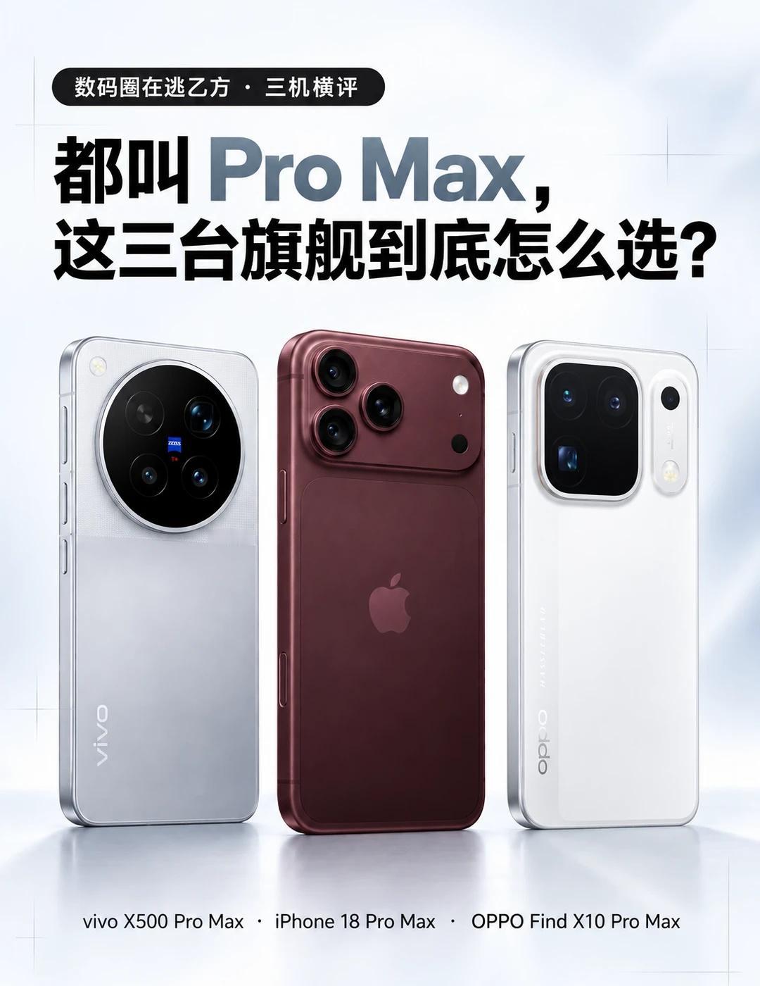 都叫ProMax，这三台旗舰到底怎么选？最近vivoX500ProM