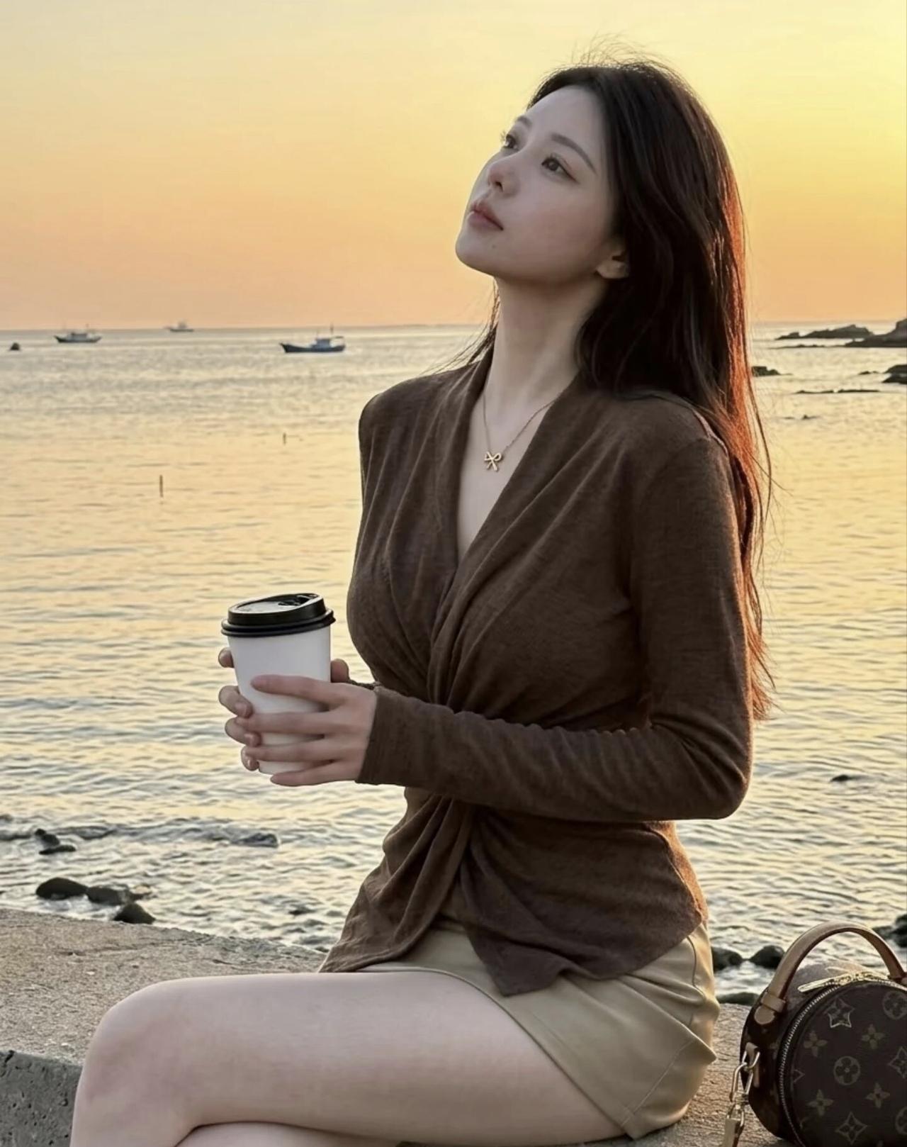 海边日落，咖啡相伴，静享美好时光