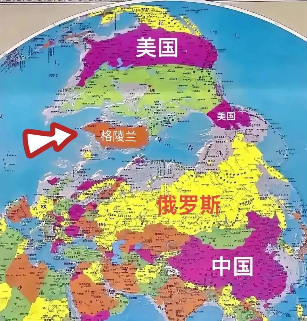 看地图，原来格陵兰离中国很近，只要绕开俄罗斯勘察加半岛往北极线走就可以到达，甚至