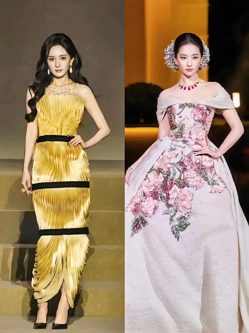 杨幂今晚怕是要辗转难眠了——明明是VOGUE走秀的开场明星，风头却被压轴的刘亦菲