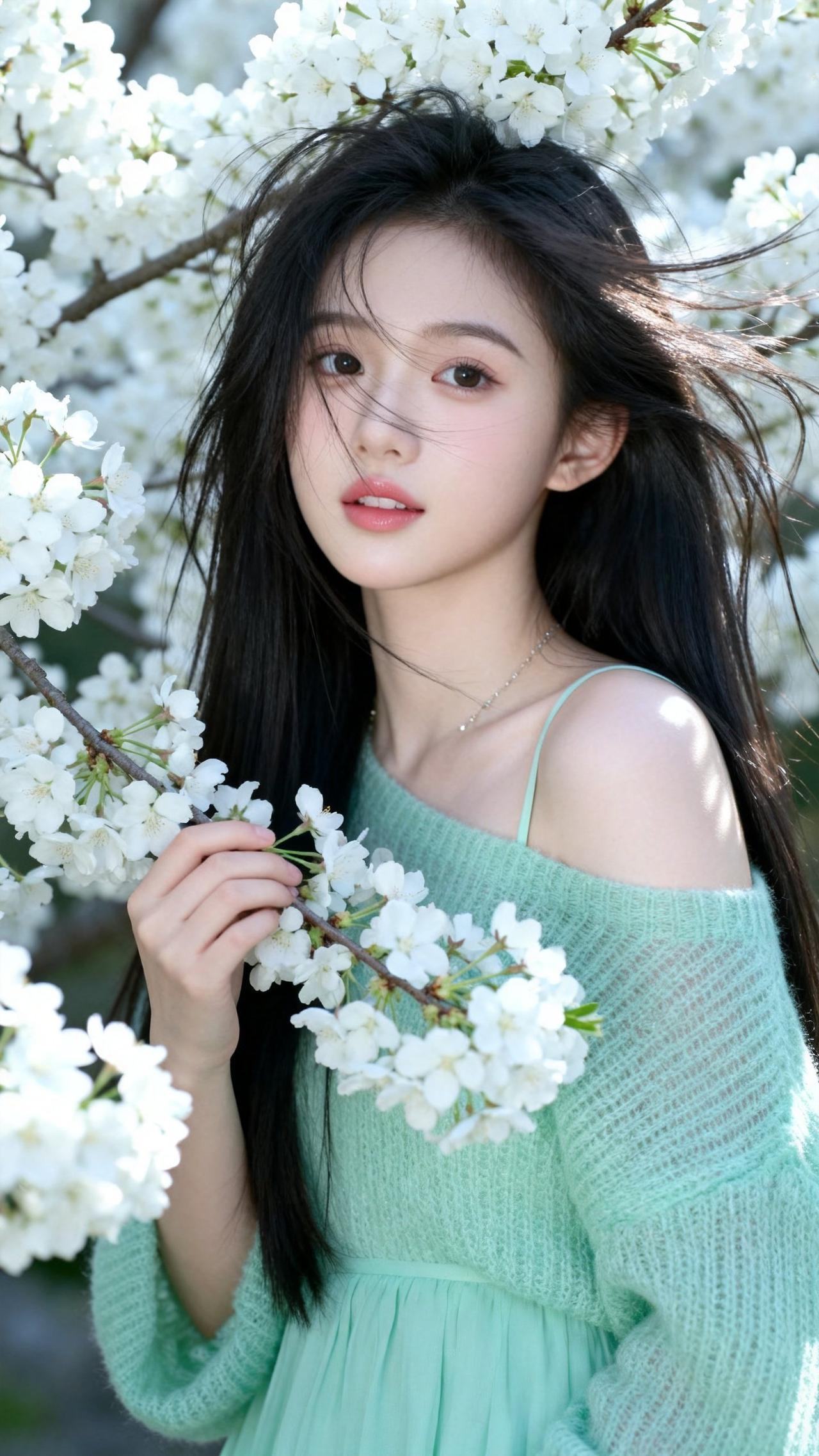 春风拂面花满枝，美人如玉笑语迟。