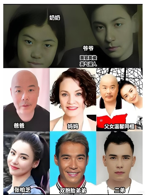 张柏芝原来长的像爷爷爷爷好英俊啊隔代遗传是有的完美的避开了爸爸妈妈的基因