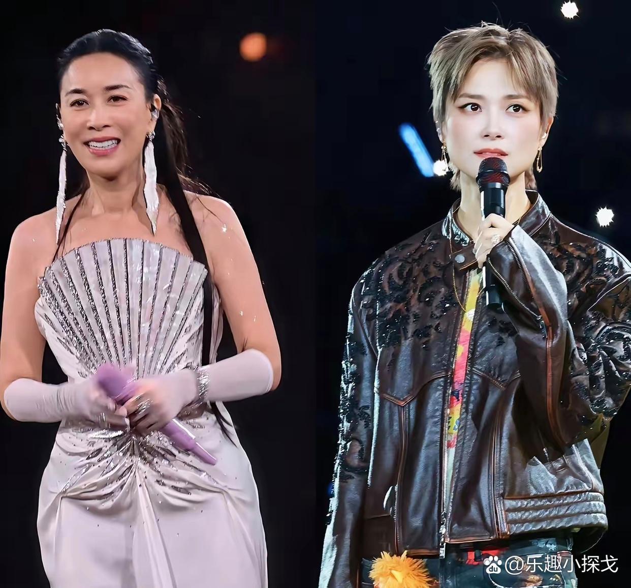 同样是在北京开演唱会，同样是圈内好友来捧场，那英和李宇春这两场，感觉还真不太一样！你看那英那场，王菲