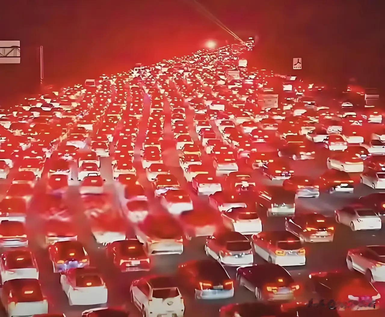 今天是大年初七，也是春节假期的最后一天，这一天不得不返程了，高速公路上将要上演不