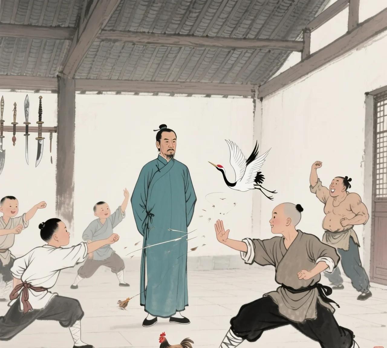 古时，一有名武师收了个二愣子当徒弟，为应付了事，武师把一门谎称是“独门绝技”教给