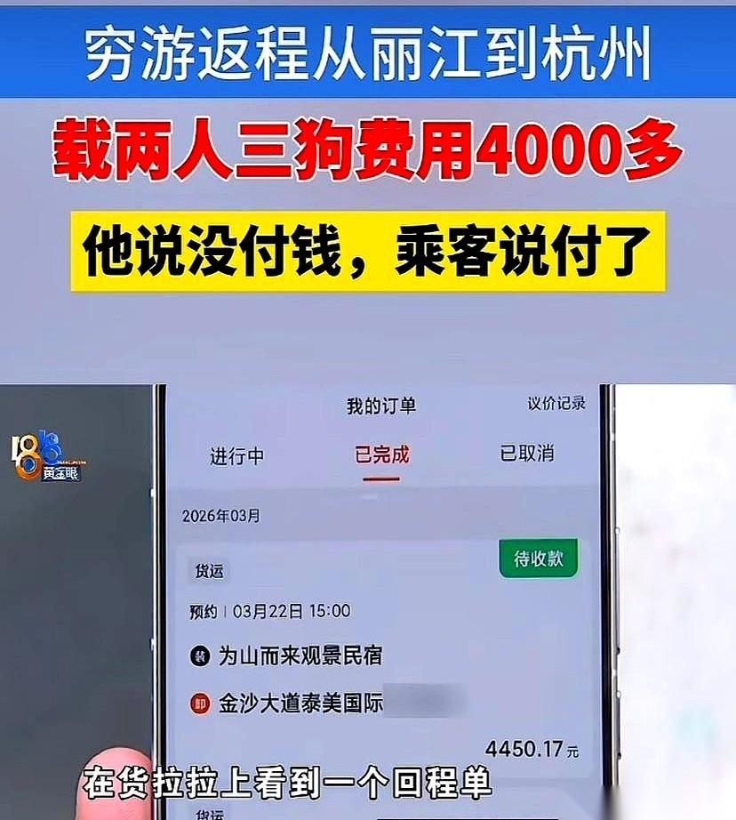 一个跑长途的司机，从西藏穷游回来，想着分摊点油费，在货拉拉上顺手接了个单。就这
