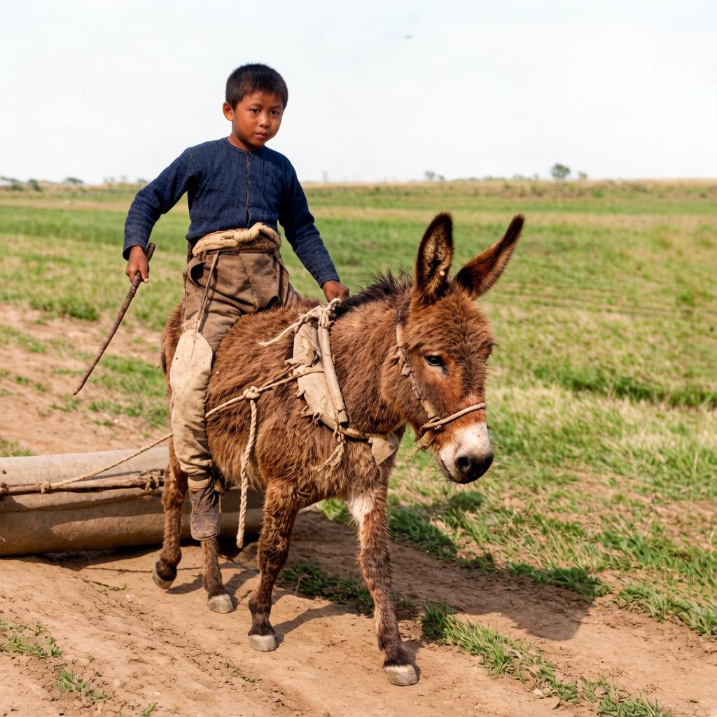 同样是毛驴，命运却天差地别：在富户人家，它是载着孩童嬉游的玩伴，驮着锦衣玉食的小
