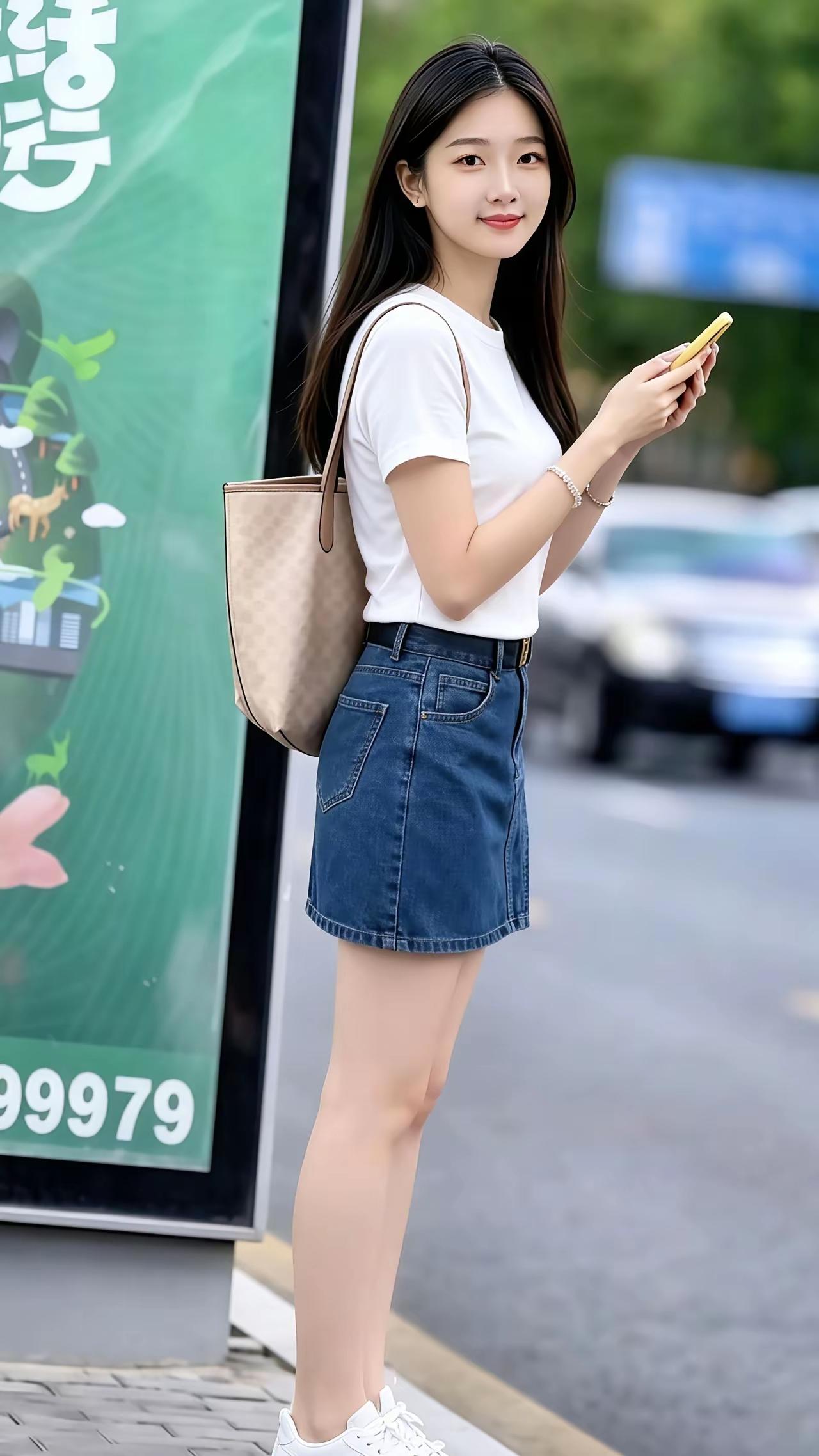 元气少女穿搭指南街拍美女好身材