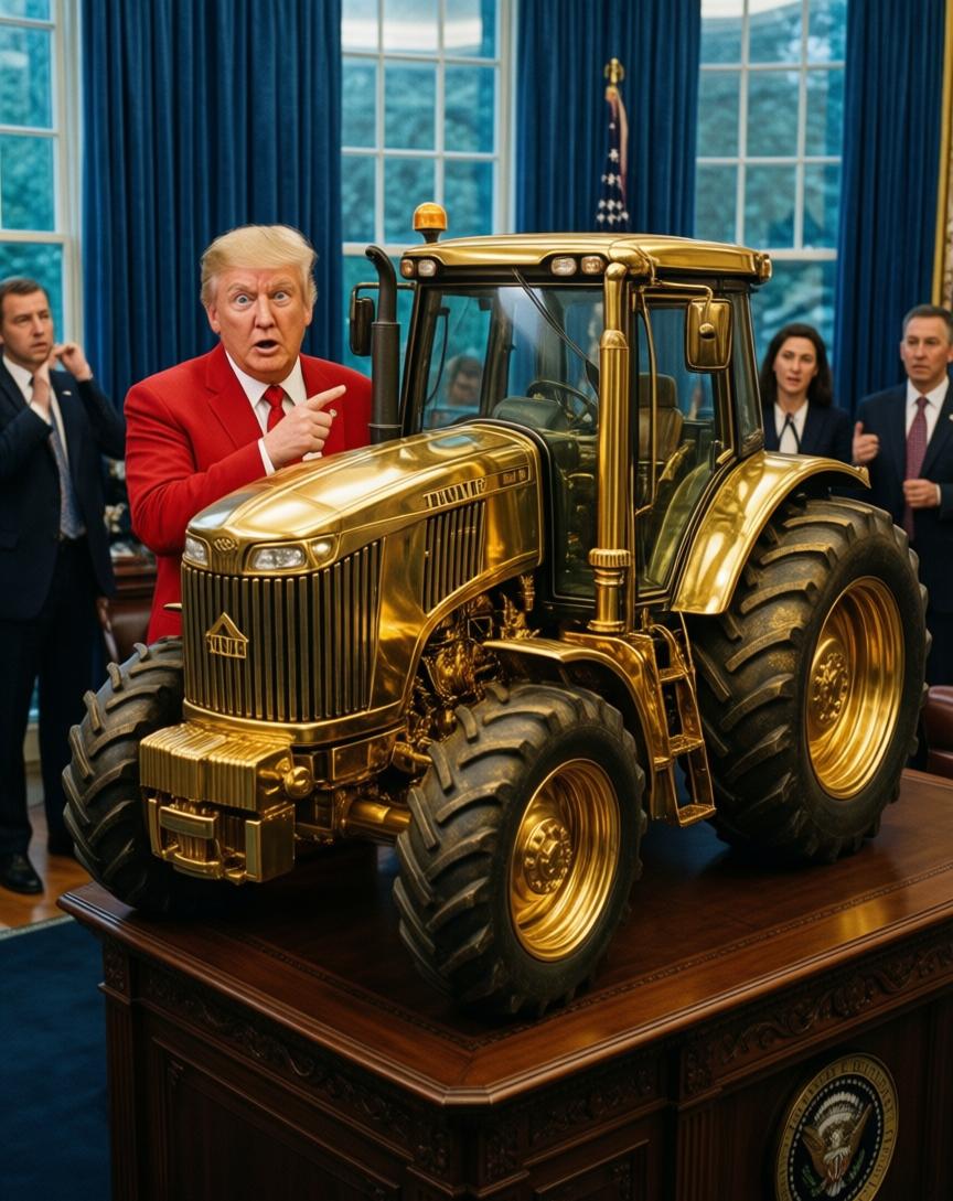 特朗普这次在白宫讲话，画风有点跑偏。当地时间3月27日，他本来是对着一帮农牧场主