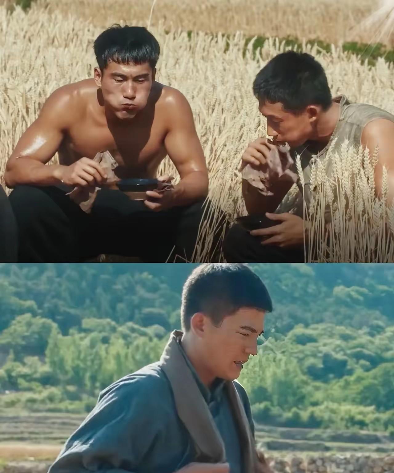 欧豪一身的纹身，不捂严实点，不炸锅了吗？其实割过麦子的都知道，要穿长袖长裤戴草