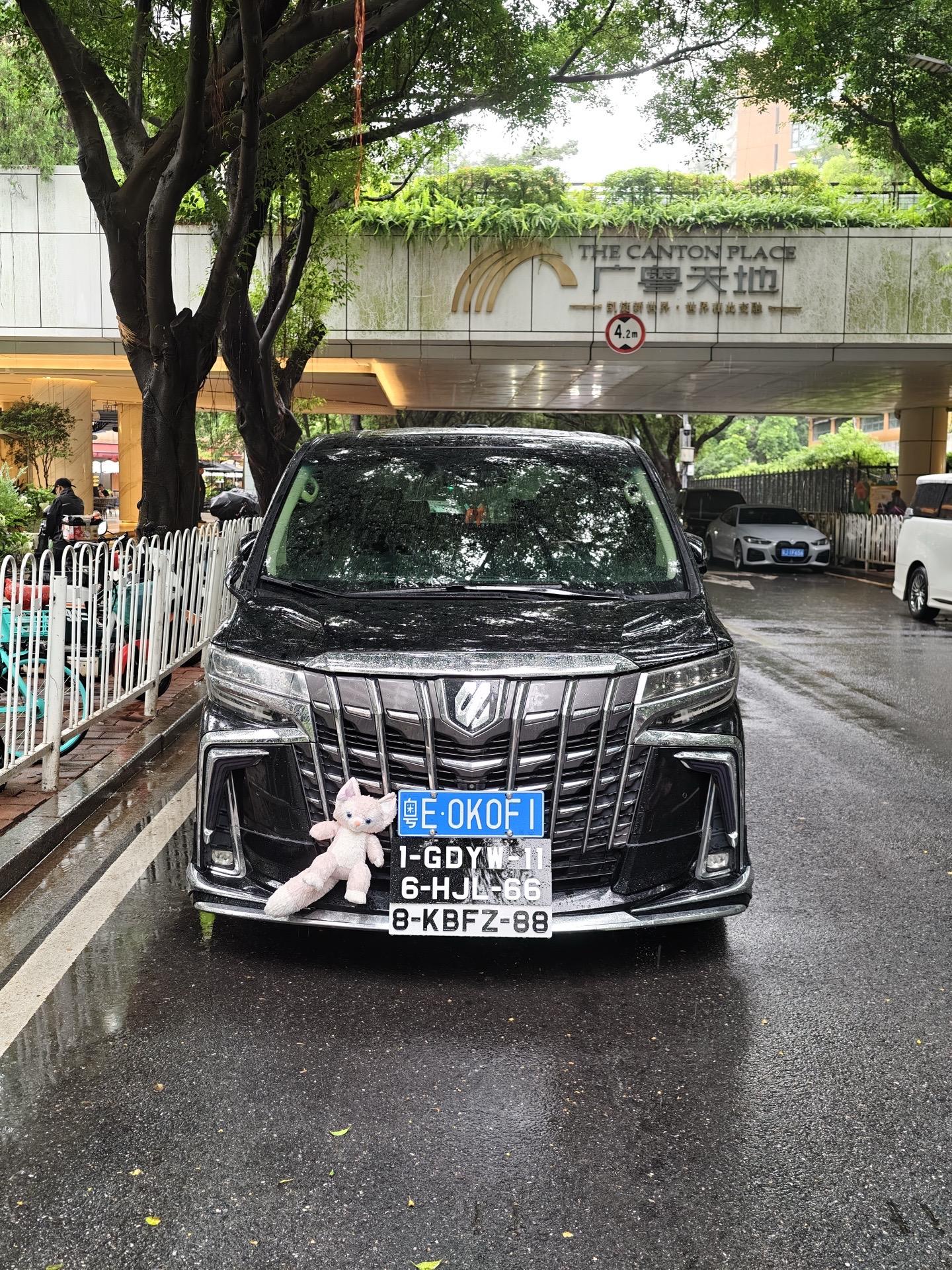 黑武士埃尔法，车牌还是四地车牌全国不限行太霸气了