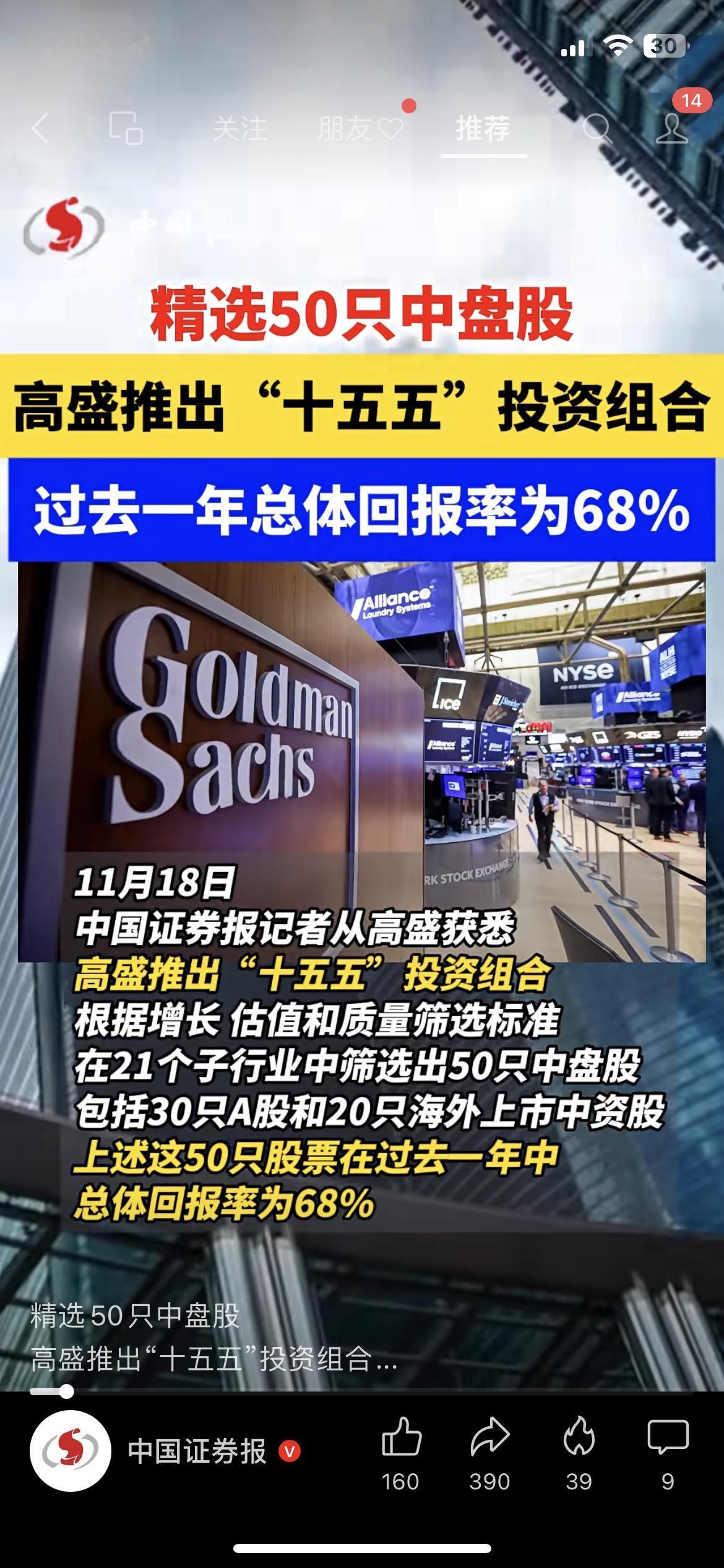 高盛甩出“王炸组合”：50只中盘股，一年涨了68%！高盛刚放了个大招：推出“