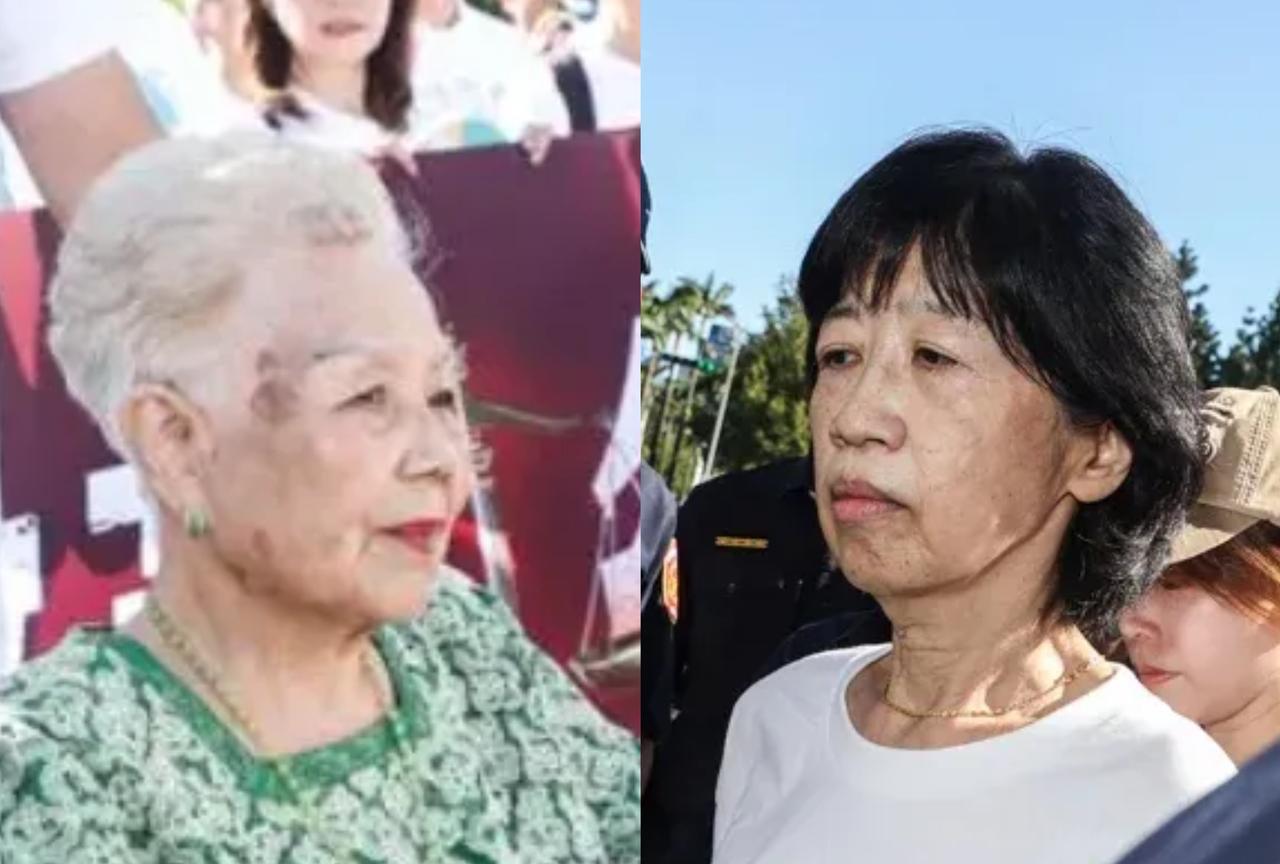 柯文哲年迈的母亲何瑞英今天坐着轮椅参加了民众党组织的抗议司法不公游行活动，柯文哲