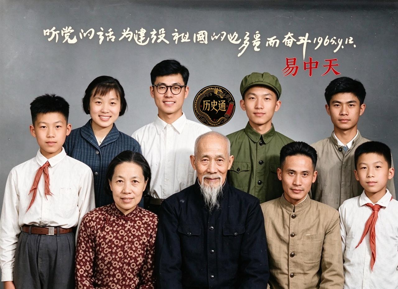 一九六五年九月十二日，武汉一户人家拍下一张全家福。前排端坐的，是白发垂须的祖父易