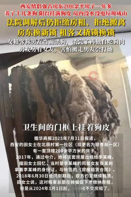 “简直是无法无天了！”陕西西安，一对情侣强占200多平房子，阳台挂满了男友杀完吃