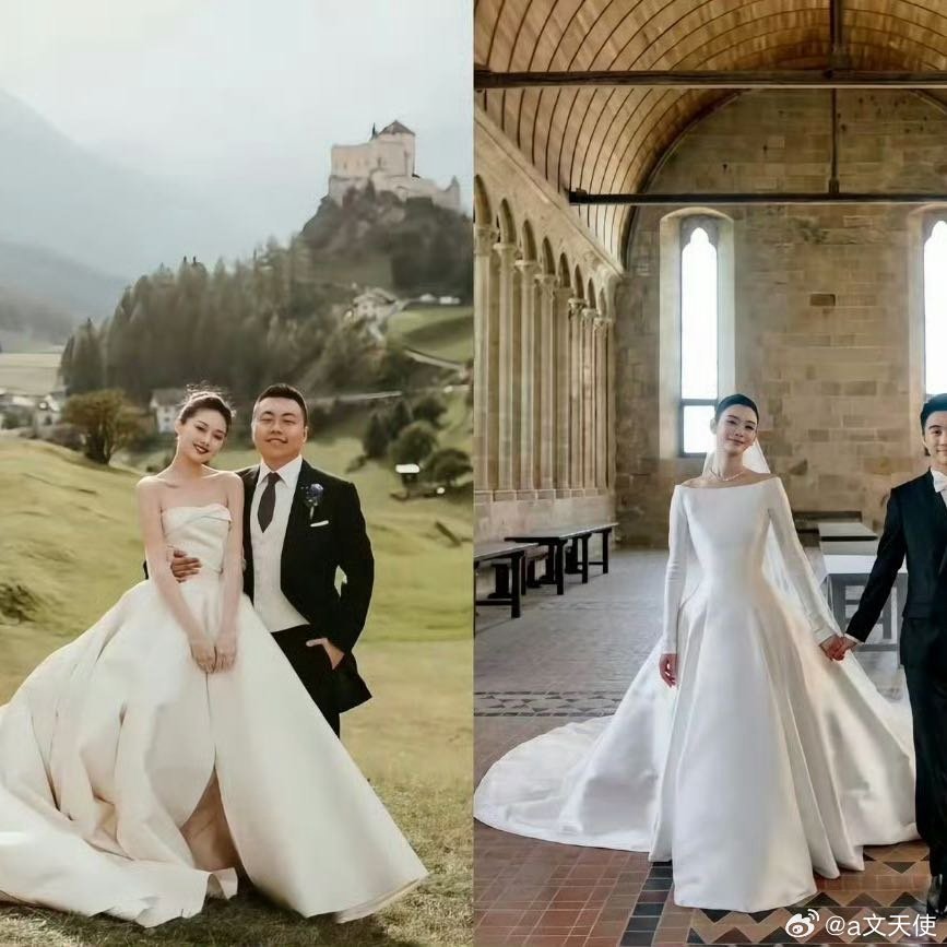 奚梦瑶与晚晚（雷宛萤）的婚礼审美常被对比，但风格迥异：奚梦瑶2026年法国圣米歇